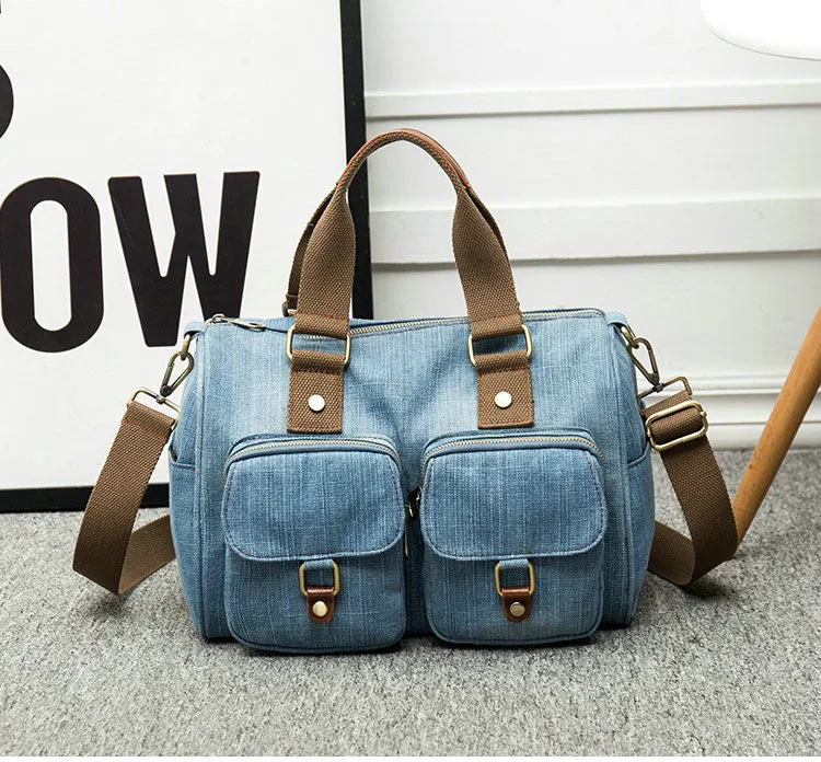 Light Blue Rdywbu Роскошная Брендовая женская сумка модные джинсовые сумки женская джинсовая Наплечная Сумка дизайн Женская сумка через плечо B726 - Цвет: Light Blue
