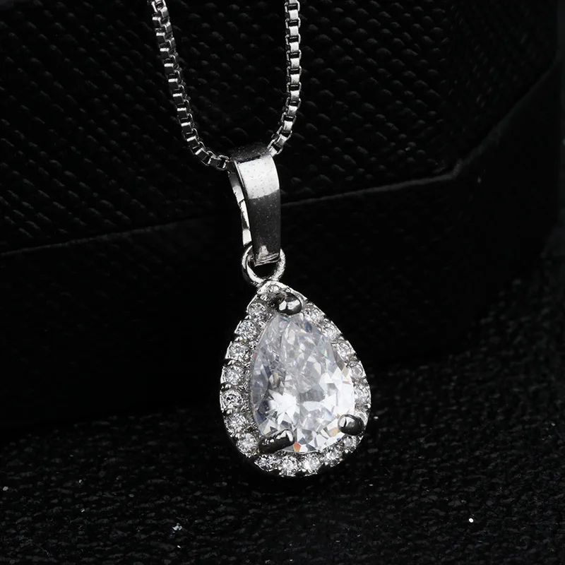 Ожерелье Pure Plata женское ожерелье в виде большой капли воды с цепочкой коробке