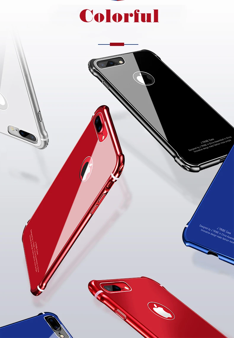 Leanonus чехол для iPhone 8 8 Plus чехол Роскошный Алюминиевый бампер+ Задняя Закаленное стекло-Броня Крышка корпуса для iPhone 8 Plus 7Plus