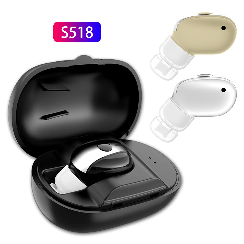 S518 мини спортивные беспроводные Bluetooth наушники стерео наушники-вкладыши Haedset гарнитура с зарядной коробкой микрофон для всех смартфонов