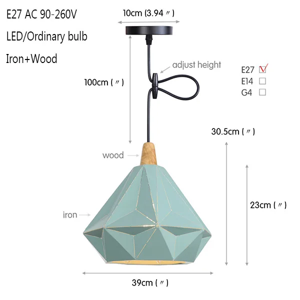 YY-PD8001B Modern industrial art pendant light E27 220v hanging lamp loft decoration living room study pendant lamp office bedroom cafe bar - Цвет корпуса: YY-PD8001B