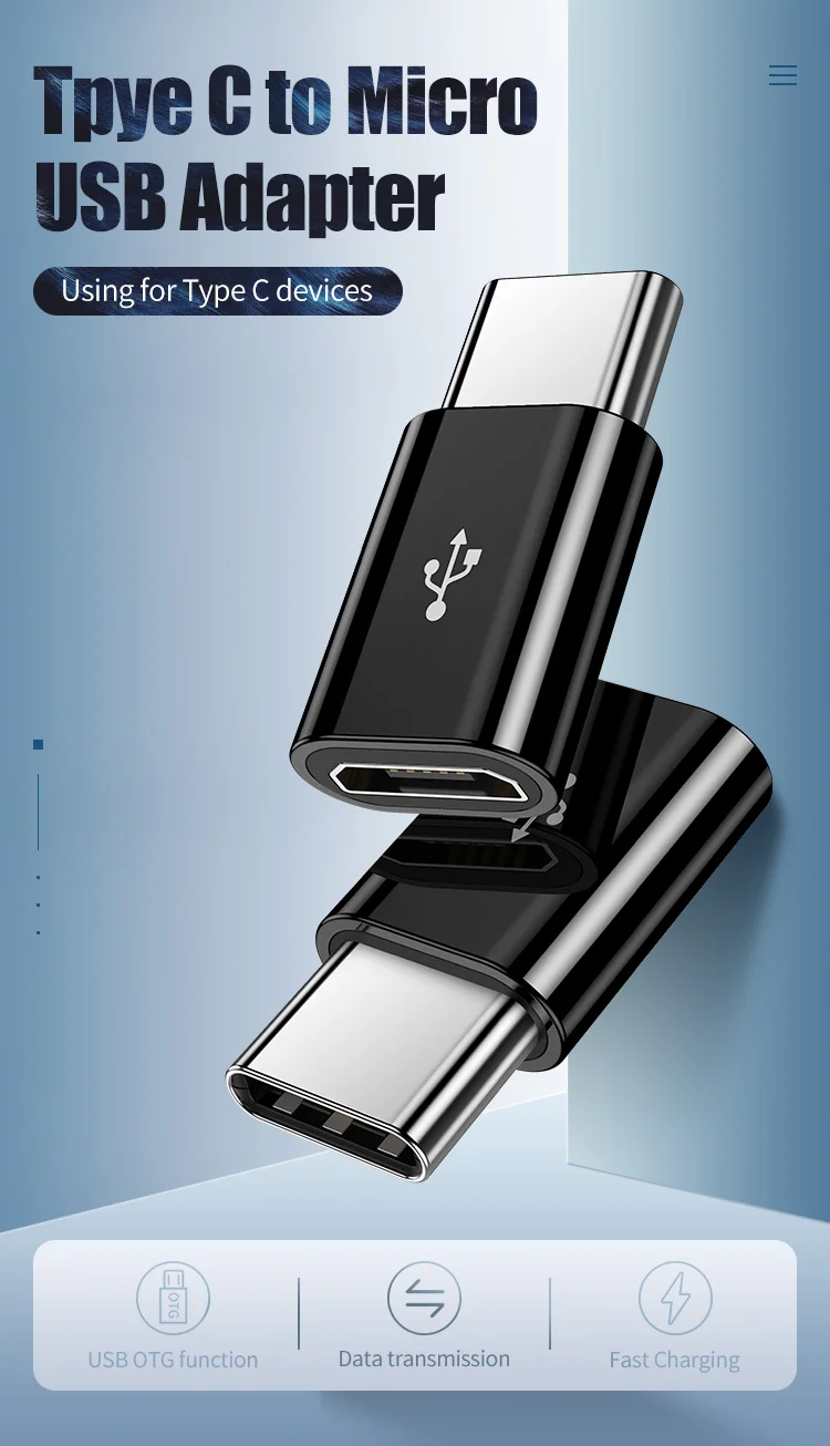 YBD type-c штекер Micro USB Женский адаптер OTG Micro USB-type C зарядное устройство переходник конвертер Micro USB к USB c адаптер