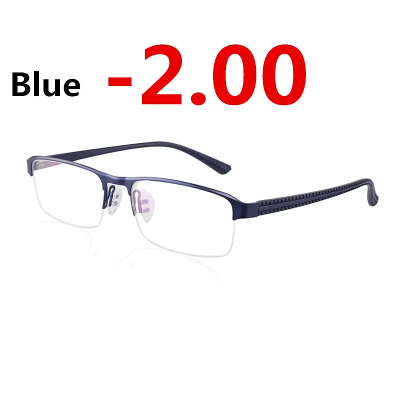 Blue -2.00 JIE. B переходные фотохромные солнцезащитные очки близорукость очки готовые близорукость очки для мужчин компьютерные оптические очки Рамка очки с диоптриями-1-2-3-4 - Цвет оправы: Blue -2.00