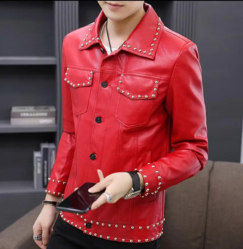 White Men Leather Jacket Spring 2022 New Fashion Black Coat Short Slim Motorcycle Male Clothing | Мужская одежда