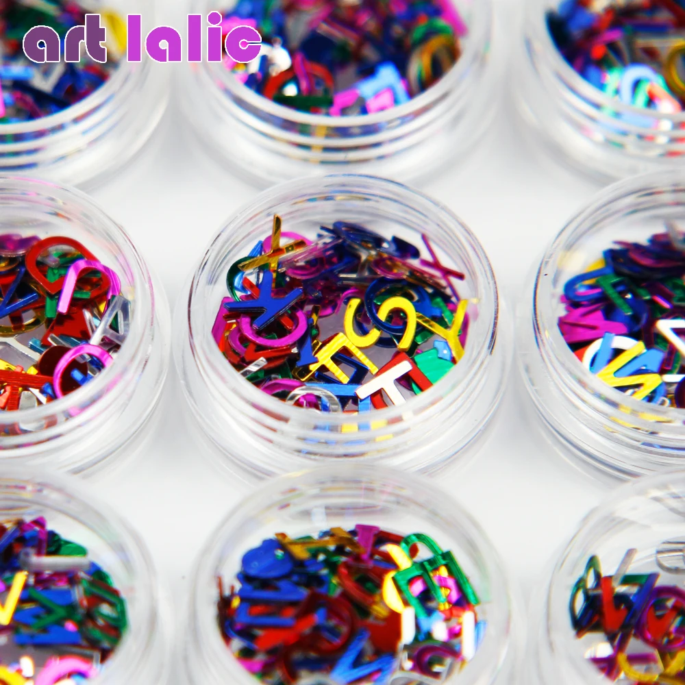 12 шт. алфавит для дизайна ногтей|nail art alphabet|decoration nail artart glitter |