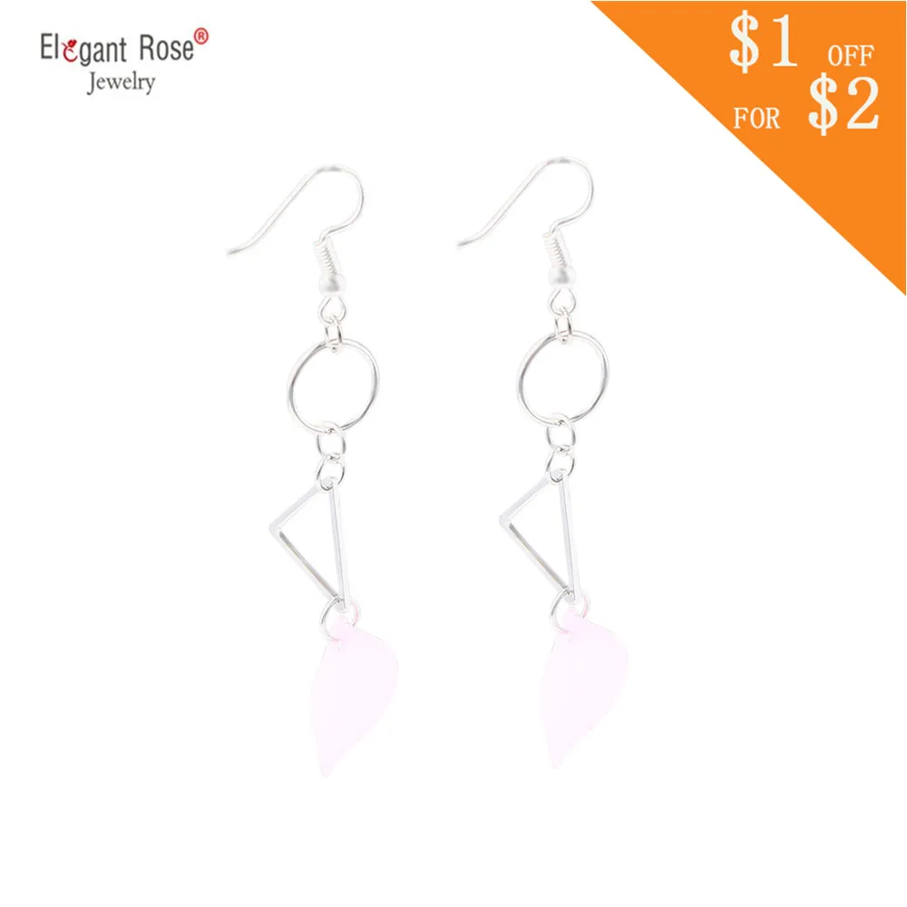 Милые романтические геометрические свисающие серьги для женщин и девочек 2018