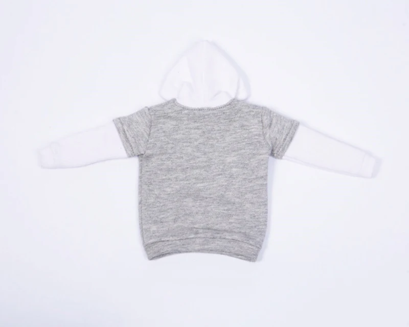 

1/6 Grey and Black Casual Hoodie Sweater for 12'' Figures Bodies