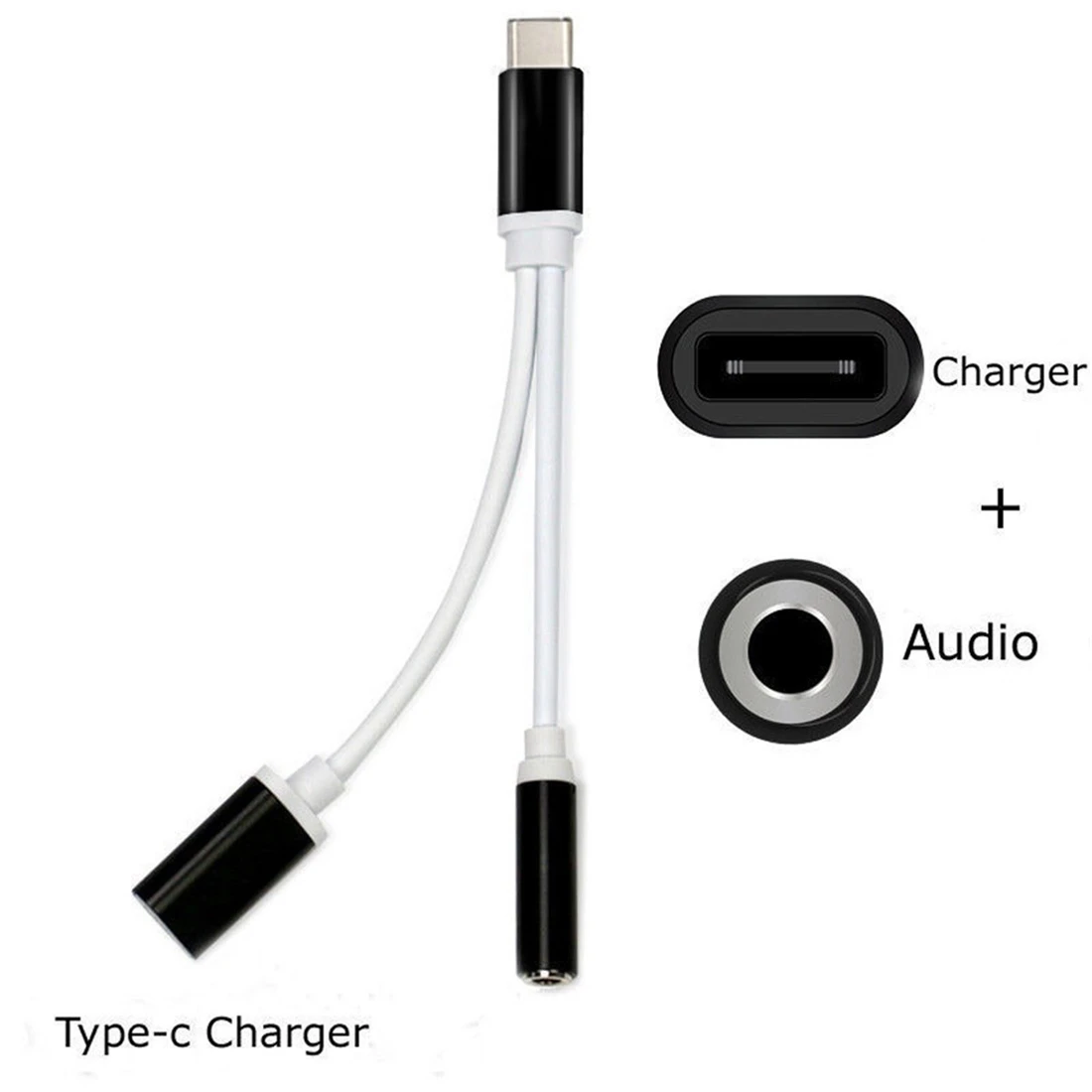 Черный USB TYPE-C 3 5 аудио кабель для гарнитуры адаптер зарядки телефона Наушники