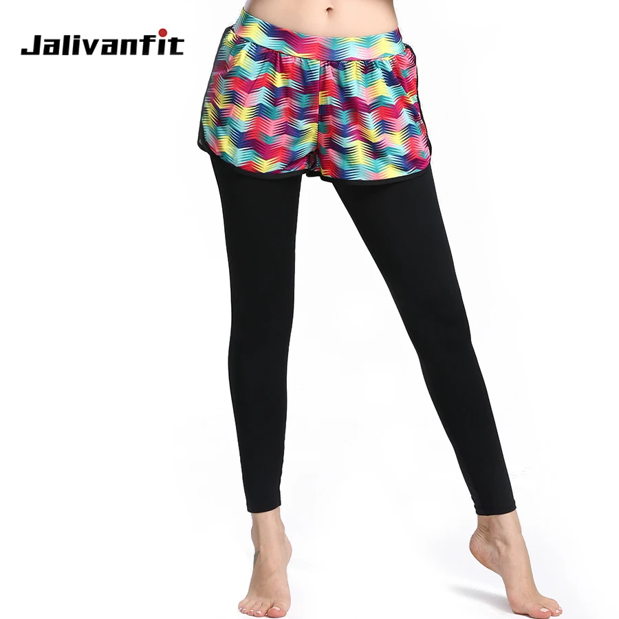 Высокое качество 2 в 1 штаны для йоги женские спортивные тренировки Фитнес