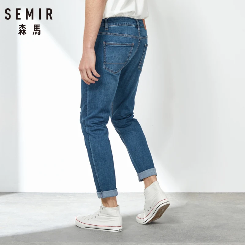SEMIR новинка весны 2019 мужские эластичные хлопковые Стрейчевые джинсы брюки