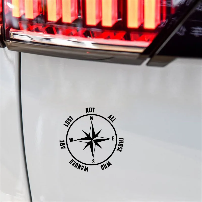 YJZT 14.8CM*14.8CM COMPASS &quotNot All Those Who Wander Are Lost&quot Vinyl Decal Car Sticker Window Black Silver C10-01152 | Автомобили