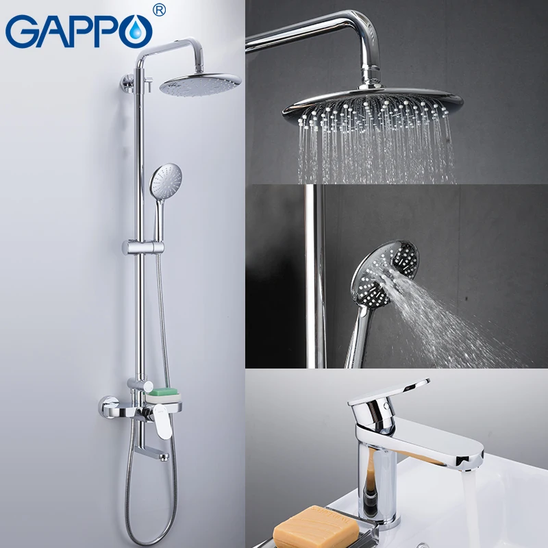 

GAPPO набор сантехники латунный водопроводный кран хромированный смеситель для ванной комнаты смеситель для душа с краном для раковины водоп...