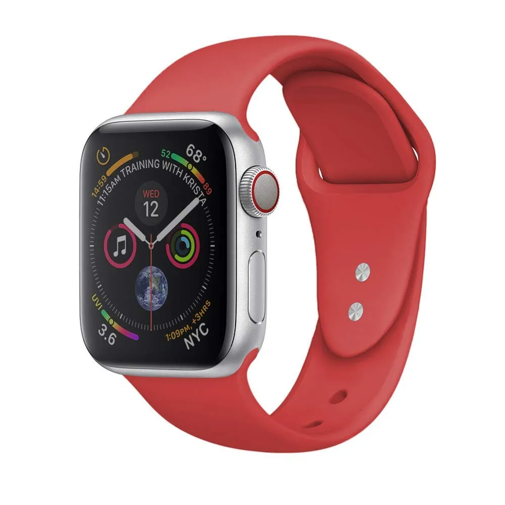 Силиконовый браслет для Apple Watch 38 мм 42 40 44 сменные спортивные Смарт часы с