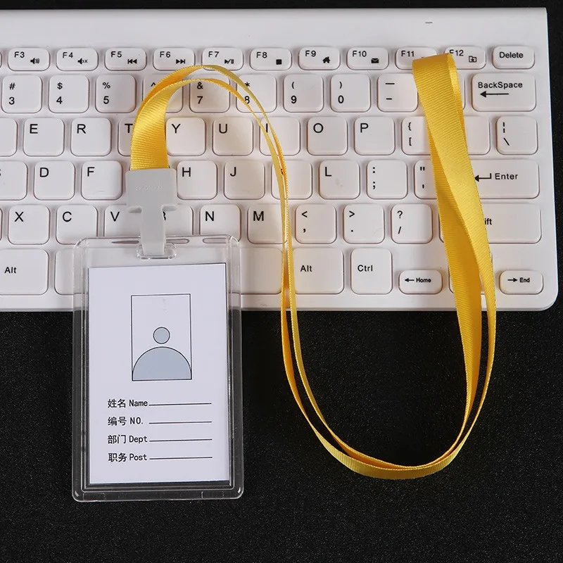 style 1 yellow 1 шт. акриловые держатели кредитных карт для женщин и мужчин PU банк карты шеи ремень карта идентификатор автомобиля держатель для студентов дети идентификационный значок с шнурком - Цвет: style 1 yellow