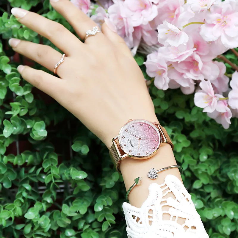Light Luxury Girl Fashion Crystal Stainless Steel Analog Quartz Wrist Watch Bracelet 2020 New Women Metal Strap Wristwatch Clock | Наручные