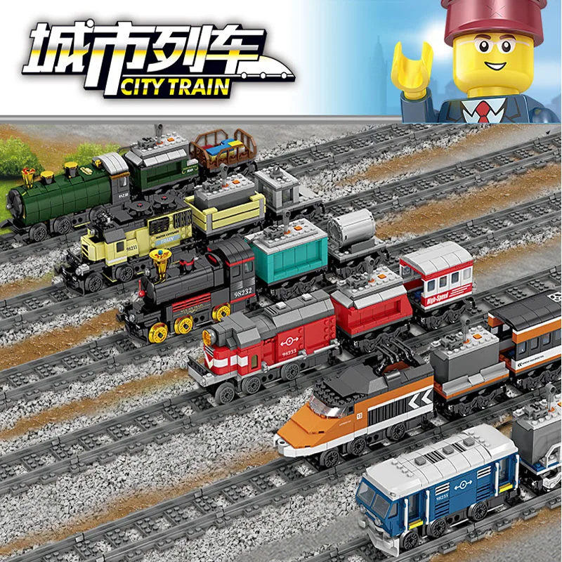 6 стилей техника на батарейках Электрический Классический Поезд городской рельс