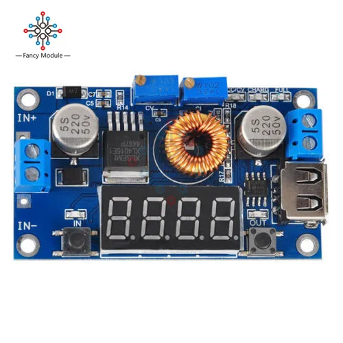 XL4016 Регулируемый 5A CC/CV power понижающий модуль заряда светодиодный драйвер W/USB вольтметр