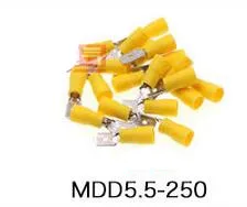 100 шт. 12-10AWG желтая Изолированная Лопата обжимной провод Кабельный соединитель Соединительный терминал мужской/женский комплект изолированный Лопата соединители