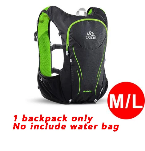 green ML bag only AONIJIE 5L Женский Мужской жилет для марафона, сумка для воды, водонепроницаемый рюкзак для велоспорта, сумка для воды для кемпинга - Цвет: green ML bag only
