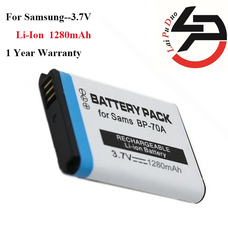 Высокое качество 1280 мАч Новый Сменный аккумулятор для Samsung BP70A BP 70A ST66 ST700 ST88 ES65 PL120