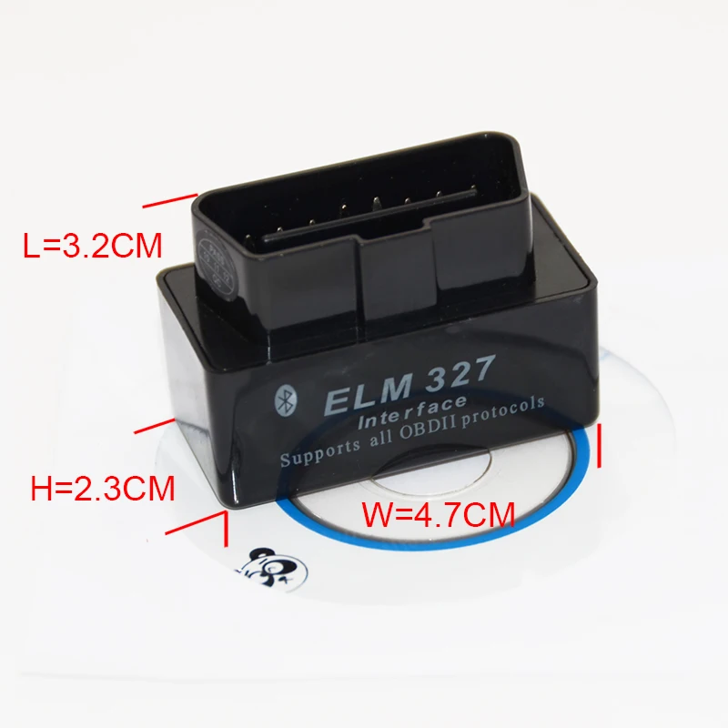 VIECAR новый черный Bluetooth мини ELM327 OBD2/OBDII ELM 327 V2.1 Автомобильный сканер кода |