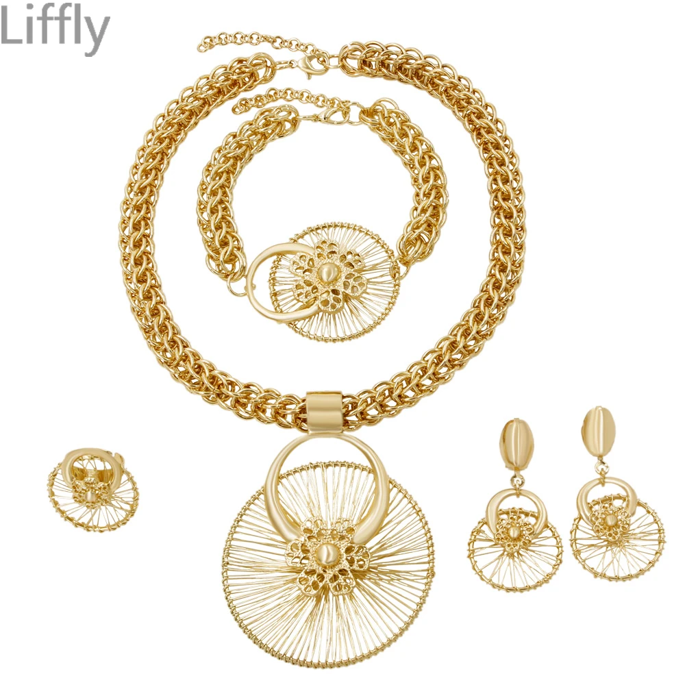 Лидер продаж классический Африканский Модный комплект ювелирных изделий Liffly из