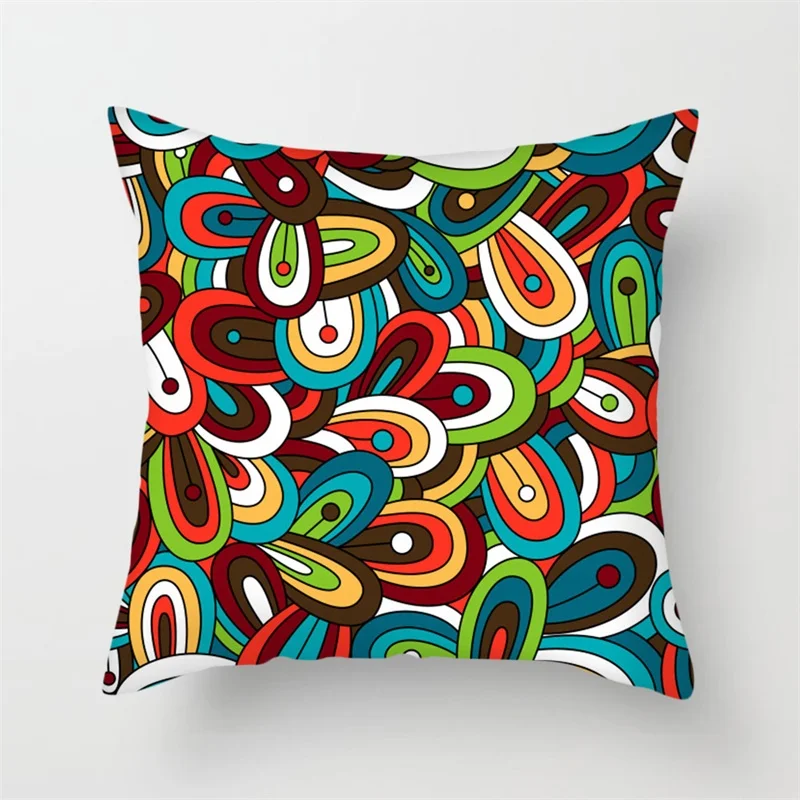 Цветные наволочки с цветочным принтом Fuwatacchi геометрическим хлопковые для