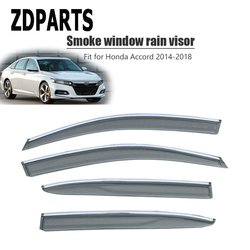

ZDPARTS 4pcs Car Wind Deflector Sun Guard Rain Wind Vent Visor Cover Trim Accessories For Honda Accord 2018 2014 2015 2016 2017