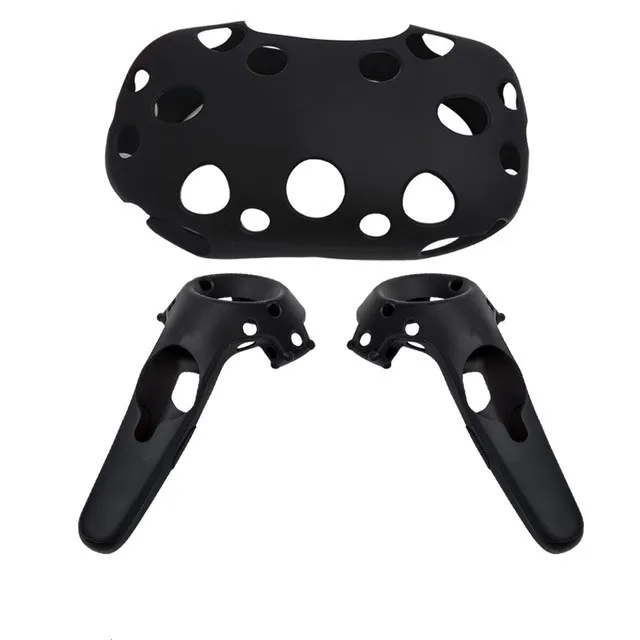 Black set Case Для htc Vive VR гарнитура силиконовый чехол ручка контроллера чехол для htc Vive чехол VR очки кожа оболочка для htc Vive аксессуары - Цвет: Black set Case