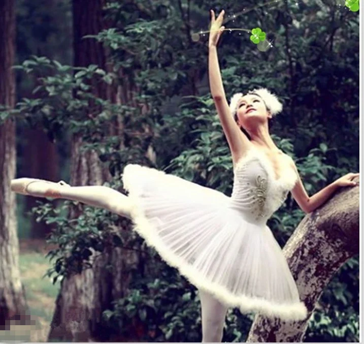 Женская балетная юбка пачка Профессиональная Одежда для танцев лебедей и