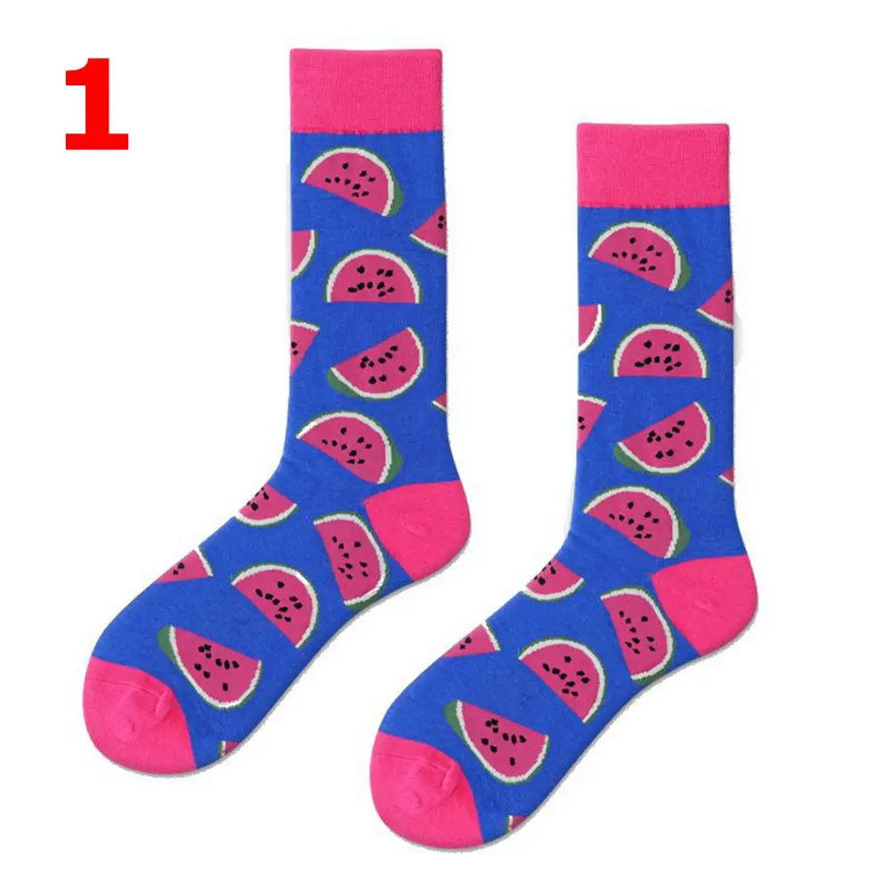 1 socks Персонализированные Зимние носки для женщин и мужчин, хип-хоп, уличные, для катания на скейтборде, забавные чулочно-носочные изделия, хлопок, мягкие Мультяшные фруктовые носки С КАКТУСОМ - Цвет: 1 socks