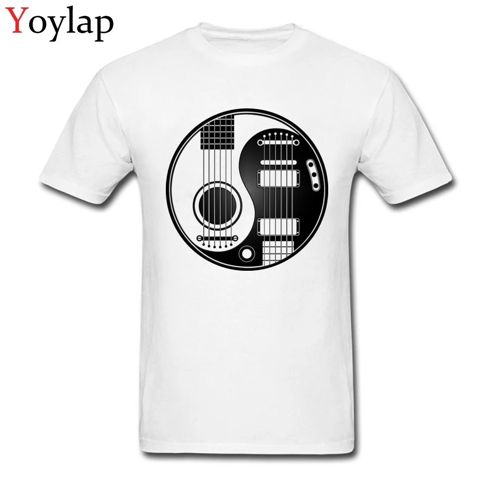 Мужские футболки с принтом акустических электрогитар Yin Yang крутой дизайн