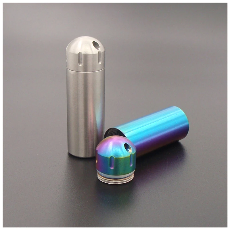 

EDC Camping Survival Waterproof Pill Box Container 304 Stainless Steel Medicine Bottle Outdoor Portable Multi Tools High Qualit