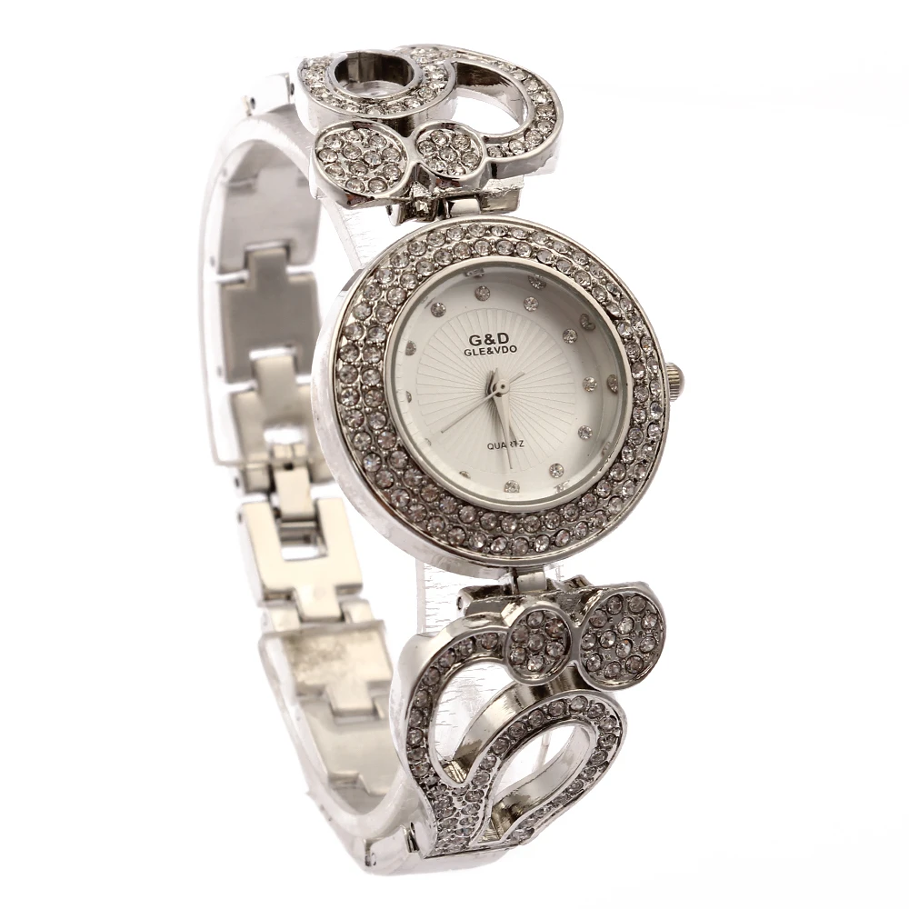 Женские Аналоговые часы G &amp D серебристые кварцевые наручные с ремешком из
