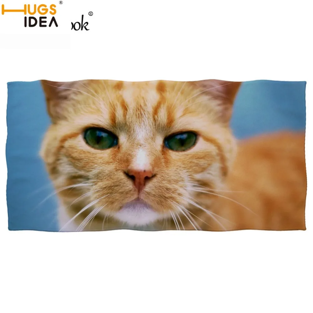 HUGSIDEA пляжные полотенца с милым животным оранжевым котом и 3D принтом