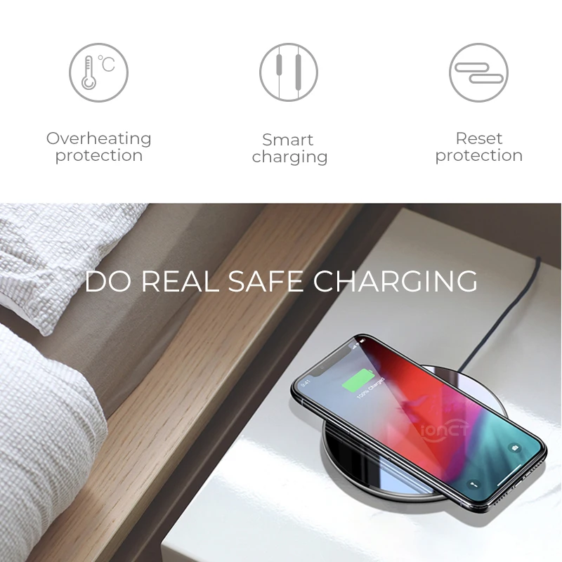 Беспроводное зарядное устройство iONCT 5 Вт для iPhone X XR XS Max 8 Беспроводная зарядка USB