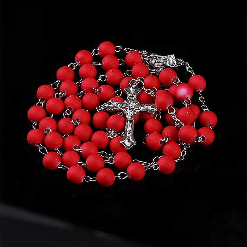 Католические 8 мм цветные бусины четки фоторамка Дева Мария центр католические