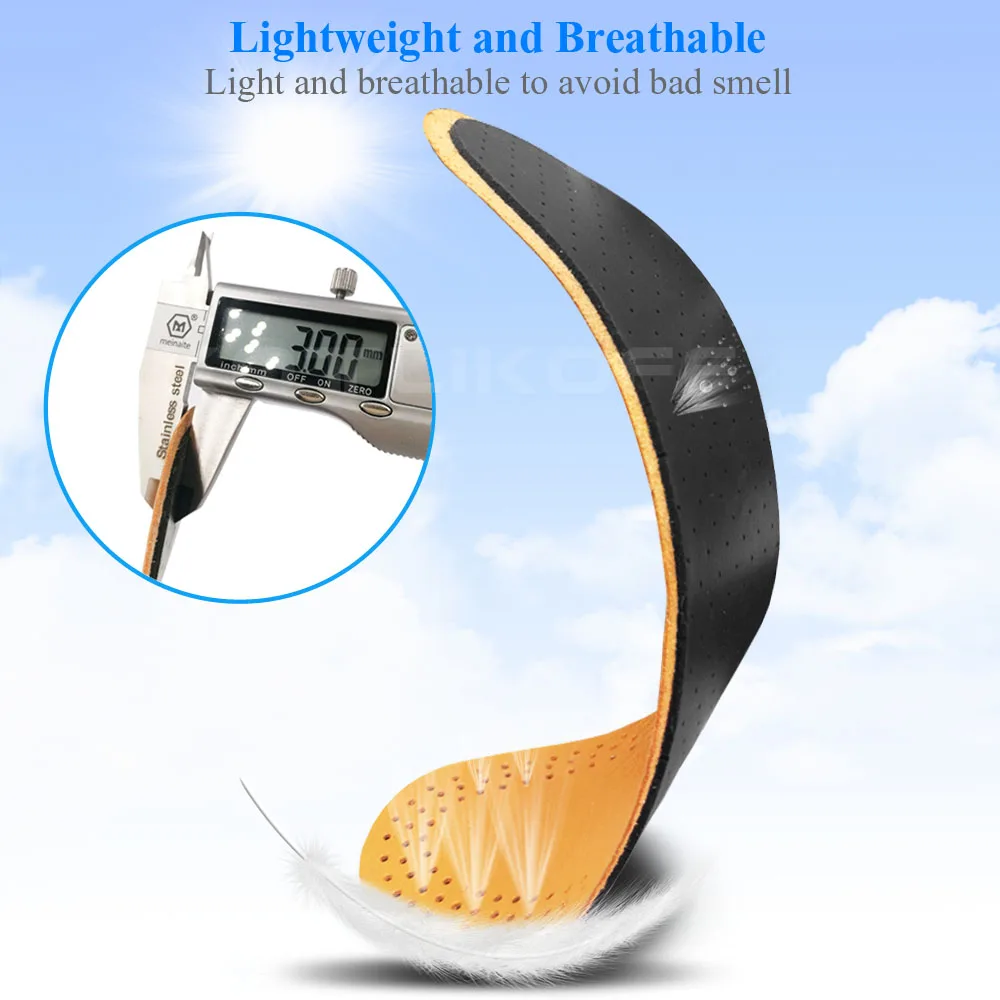 3mm Ultra Thin Leather Insoles Breathable Deodorant Latex Instantly Absorb Sweat Replacement Inner Soles Shoes Insole Pad