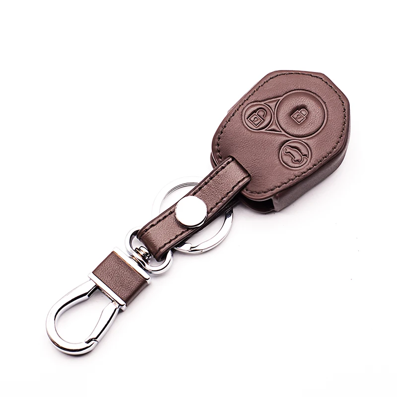 Кожаный чехол для автомобильного ключа с 3 кнопками клавиатуры Subaru Impreza Legacy Outback XV