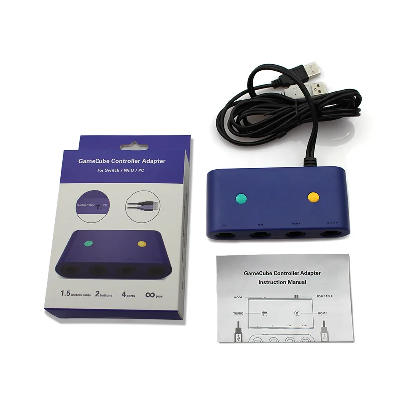 4 Порты USB для геймкуб контроллер адаптер конвертер 1 5 м кабель 2 кнопки Nintendo Switch/UWii