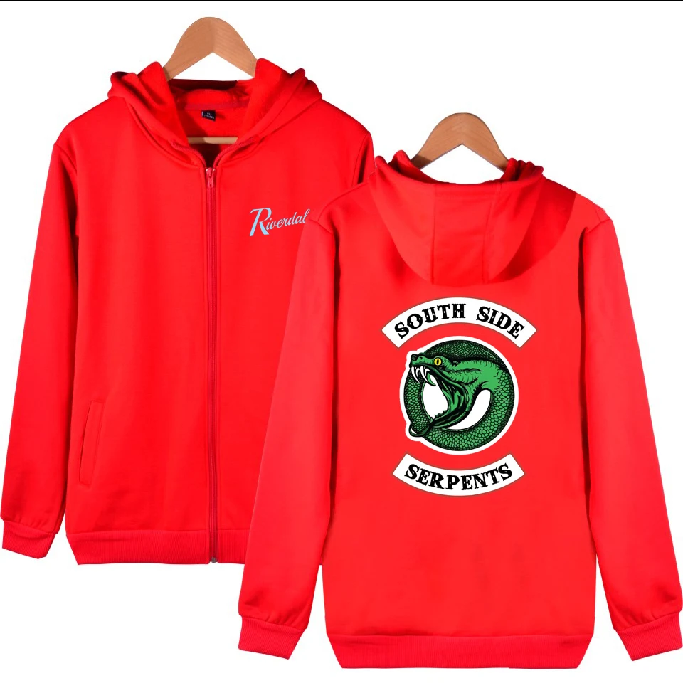 Новый 3D ривердейл толстовки с капюшоном верхняя одежда осень зима молнии размера