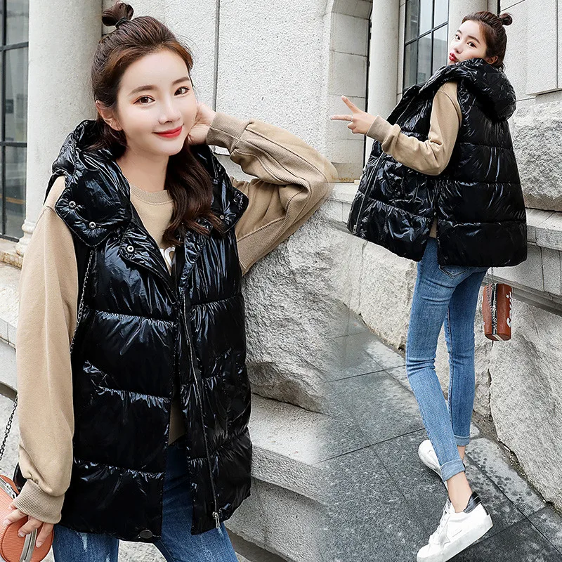 Новые Брендовые женские жилет зимняя куртка с капюшоном теплая Повседневное