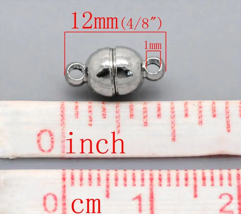DoreenBeads 1 комплект серебристых магнитных застежек 12x6 мм (4/8 &quotx2/8&quot) лидер продаж