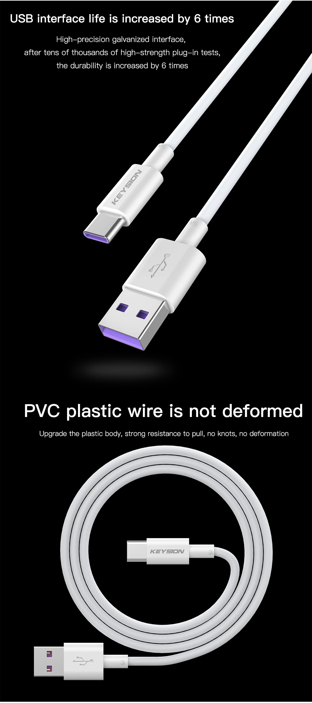 KEYSION USB C кабель 5A Supercharge usb type C кабель для samsung A50 A70 M30 M20 Быстрая зарядка кабель для Xiaomi Mi9 Poco F1