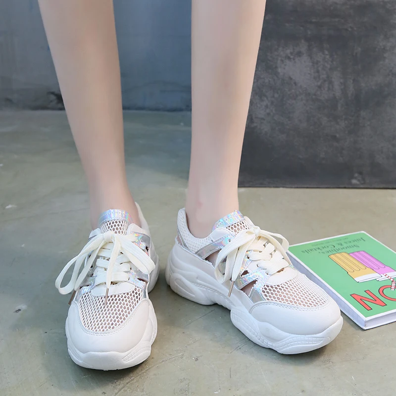 2019 женские кроссовки серебристого и золотистого цвета женская обувь на