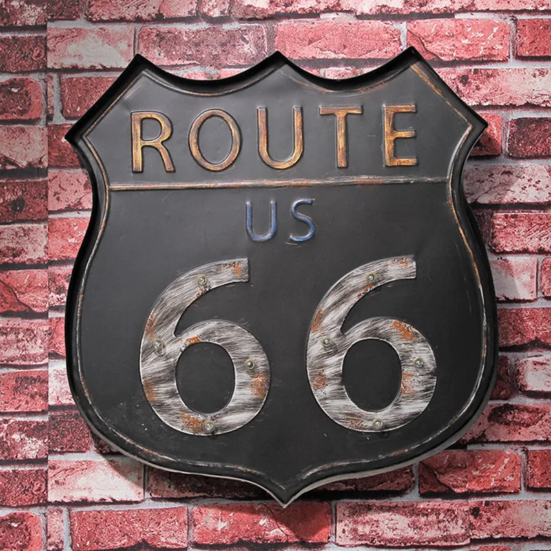 Ретро US Route 66 Mother Road светодиодный неоновый металлический оловянный знак Железный