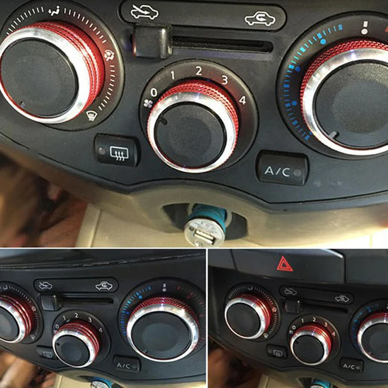 Автомобильная ручка кондиционера крышка для кнопки AC Ручка Nissan Tiida/NV200/Livina/Geniss 3