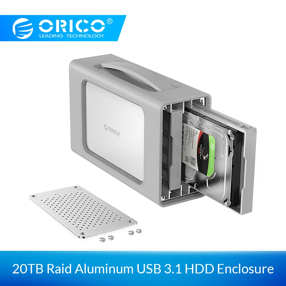ORICO Тип C Dual bay корпус для жесткого диска с Raid 3 5 дюймов док станция USB3.1 силиконовый