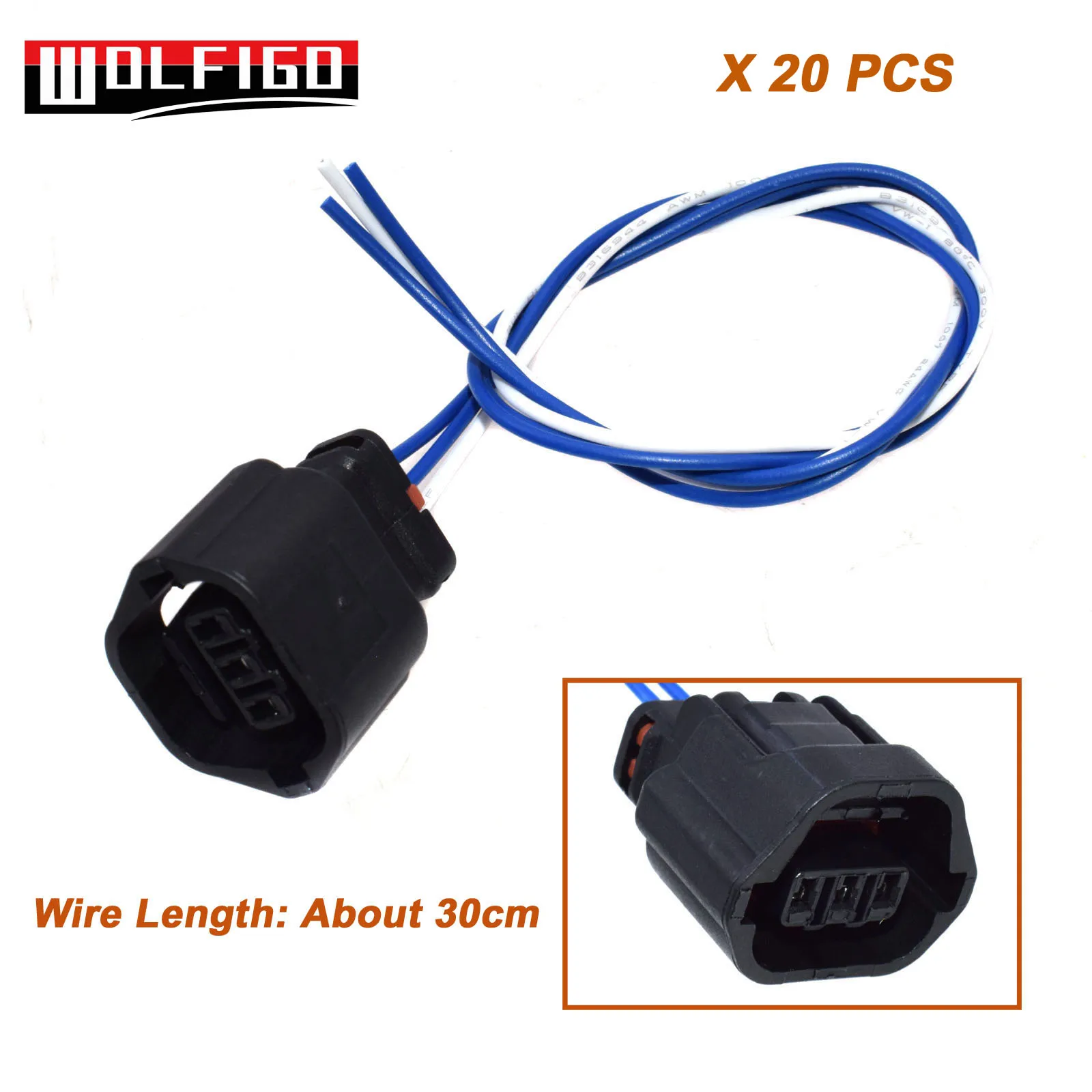 20PCS Harness WOLFIGO Датчик положения распределительного вала Разъем жгут для hyundai Sonata Kia SU4976, 39131038050,39310-38050,1800350 - Цвет: 20PCS Harness