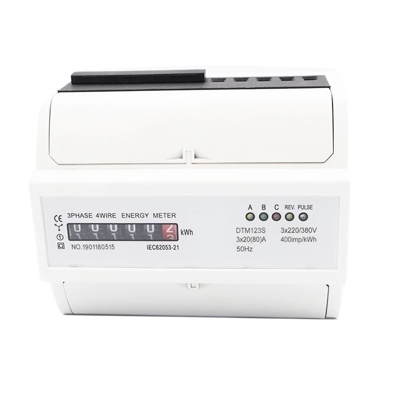 ЖК-жидкокристаллический монитор с напряжением 220В 230В 380В, током от 5 до 100А, частотой 50Гц 60Гц, трёхфазным двухвыходным измерителем мощности и счётчиком КВт-ч, включенным.